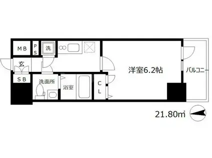 エスリード天神橋筋六丁目(1K/11階)の間取り写真