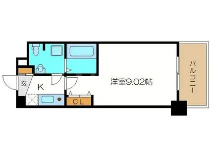 プラディオ天満セレニテ(1K/2階)の間取り写真