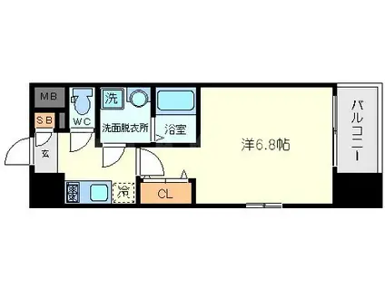 エスリード北大阪レジデンス(1K/10階)の間取り写真