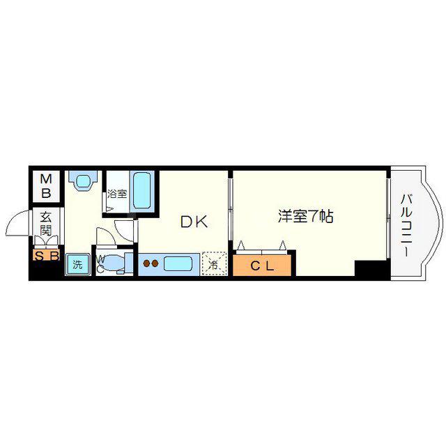 ノルデンハイム新大阪Ⅱ(1DK/5階)の間取り写真