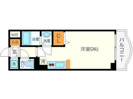 ノルデンタワー新大阪(1K/7階)の間取り写真