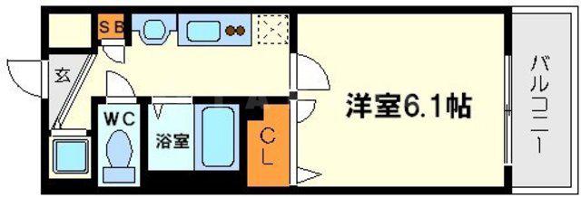 プレサンス新大阪クレスタ(1K/9階)の間取り写真