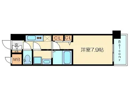 アドバンス新大阪5(1K/11階)の間取り写真