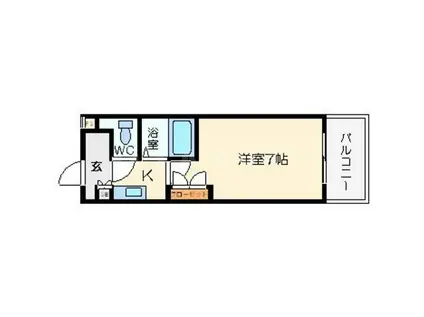 ハイツコンフォートB棟(1K/1階)の間取り写真