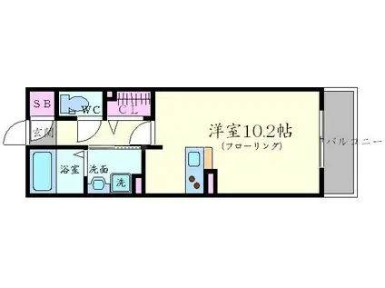 ORCHID POINT(ワンルーム/1階)の間取り写真