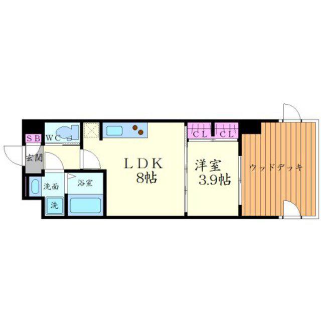 レジディア千里藤白台(1LDK/1階)の間取り写真