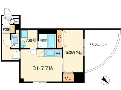 ランドマークシティ梅田東(1DK/2階)の間取り写真