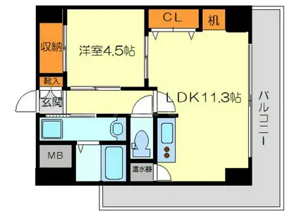 サムティ新大阪ウエスト(1LDK/9階)の間取り写真