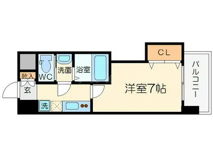 LUXE新大阪イースト2(1K/2階)の間取り写真