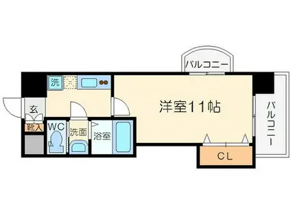 LUXE新大阪イースト2(1K/4階)の間取り写真