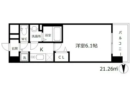 プレサンス南森町駅前(1K/3階)の間取り写真