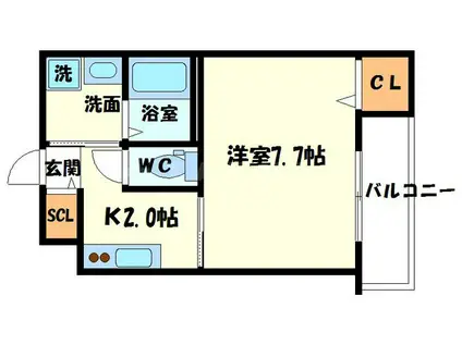 プレアデス千里山田(1K/3階)の間取り写真