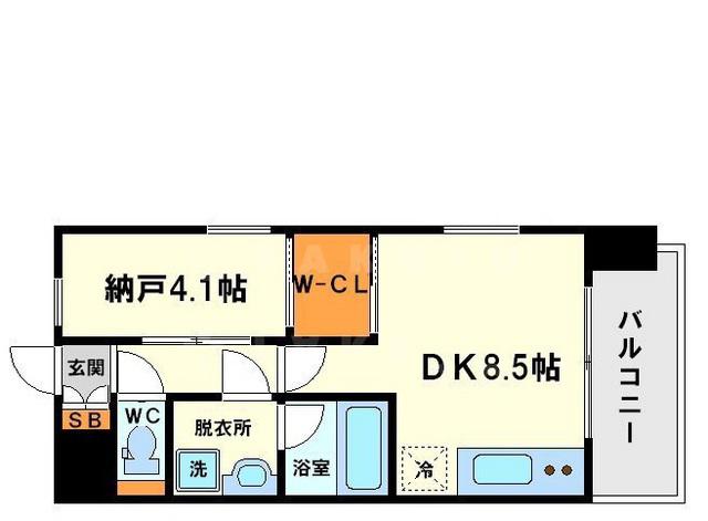 レジディア新大阪(ワンルーム/13階)の間取り写真
