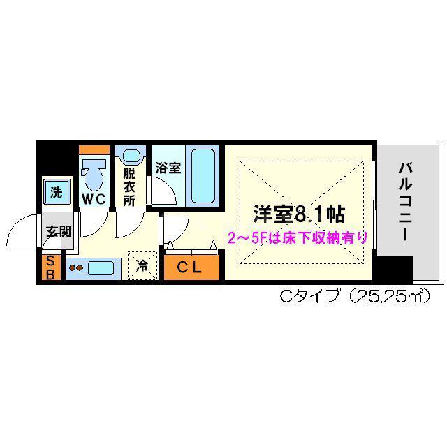 レジディア新大阪(1K/4階)の間取り写真
