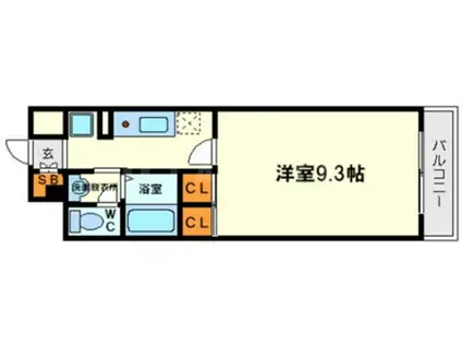 グランシャルマン新大阪(1K/6階)の間取り写真