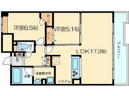ア・ミュゼ新大阪(2LDK/12階)の間取り写真