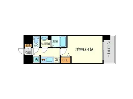 メインステージ新大阪(1K/3階)の間取り写真