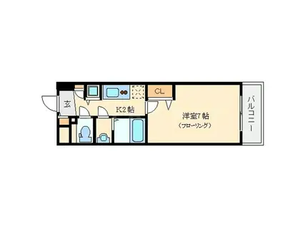 アドバンス新大阪CITYLIFE(1K/2階)の間取り写真