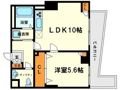 CITYLIFE新大阪(1LDK/11階)の間取り写真