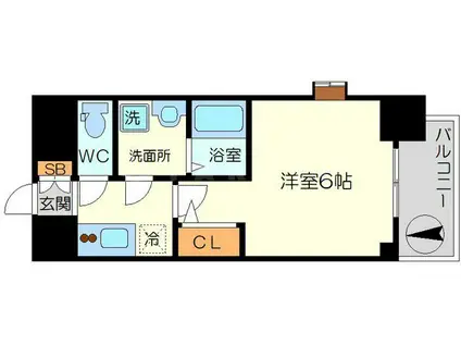 エスリードレジデンス新大阪プライム(1K/14階)の間取り写真