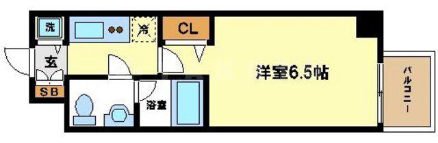 リンクハウス西本町(1K/8階)の間取り写真