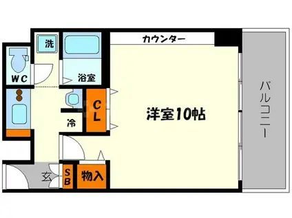 ナニワビル(1K/2階)の間取り写真