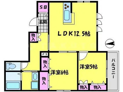 ヘーベルメゾンMIMATSU(2LDK/2階)の間取り写真