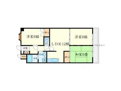 タルイレジデンス(3LDK/5階)の間取り写真