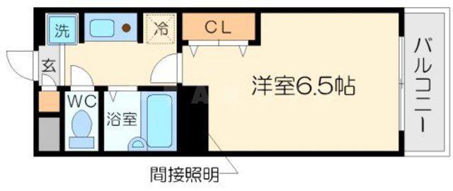 ティアラ小松(ワンルーム/2階)の間取り写真