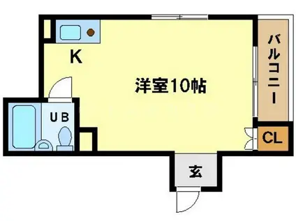 KOYAエスパシオ中之島(ワンルーム/4階)の間取り写真