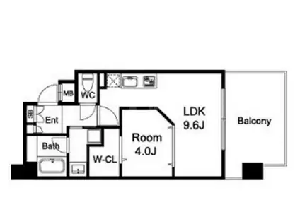 M.HILLS西本町(1LDK/13階)の間取り写真