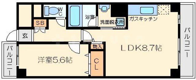 サンロード新和弐番館(1LDK/1階)の間取り写真