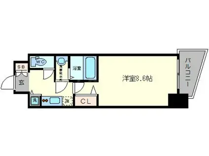 プレサンス本町エクストラ(1K/11階)の間取り写真