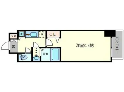 プレサンス本町エクストラ(1K/9階)の間取り写真