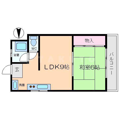 池田ハイツ(1LDK/4階)の間取り写真