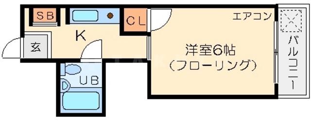 ハッピーハイム(1K/3階)の間取り写真
