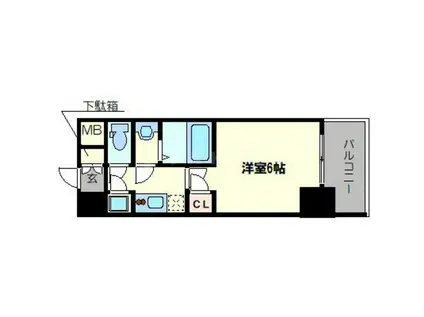 レジュールアッシュOSAKAデイフィール(1K/11階)の間取り写真