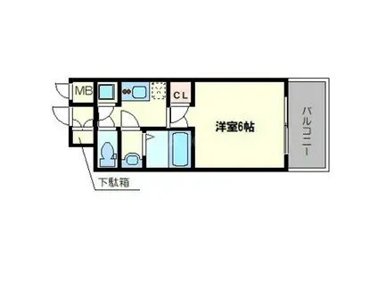 レジュールアッシュOSAKAデイフィール(1K/8階)の間取り写真