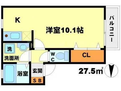 コート広芝(ワンルーム/2階)の間取り写真