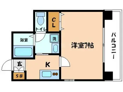 W-STYLE北浜(1K/8階)の間取り写真