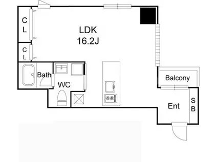 ルクレ堺筋本町レジデンス(ワンルーム/5階)の間取り写真