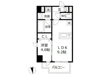 ハーヴェスト京町堀(1LDK/8階)の間取り写真