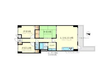 ヴィルヌーブガーデンズ千里山西(3LDK/9階)の間取り写真