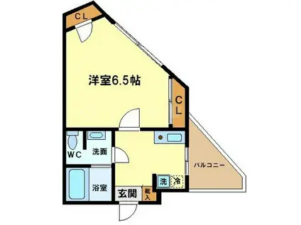 ORYZA肥後橋(1K/9階)の間取り写真