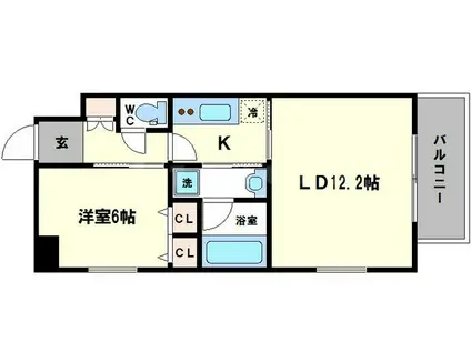 S-RESIDENCE淀屋橋(1LDK/3階)の間取り写真