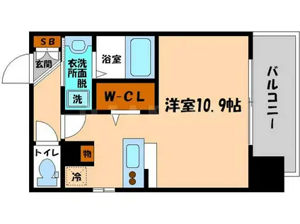 アドバンス大阪城アンジュ(ワンルーム/14階)の間取り写真