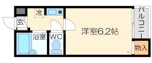 フレンド豊新(1K/3階)の間取り写真