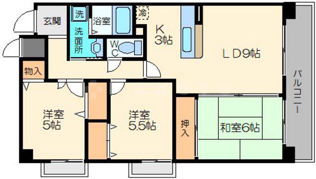 クオリティ東淀川(3LDK/4階)の間取り写真