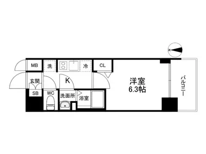 プレサンス堺筋本町ディスティニー(1K/5階)の間取り写真