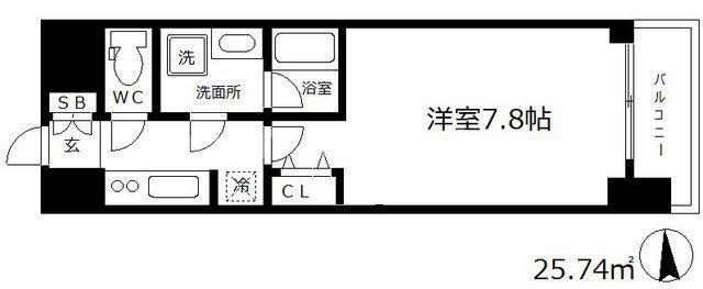 サムティ本町橋IIMEDIUS(1K/9階)の間取り写真
